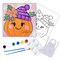 "Floral Pumpkin With Beanie" DIY Canvas Art Kit, Adult Beginner, Acrylic Paint Size 11x14 inch